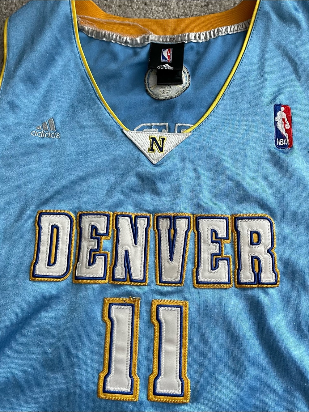 Vintage Adidas Chris Andersen Denver Nuggets Jersey 48 Birdman XL - Picture 10 of 11